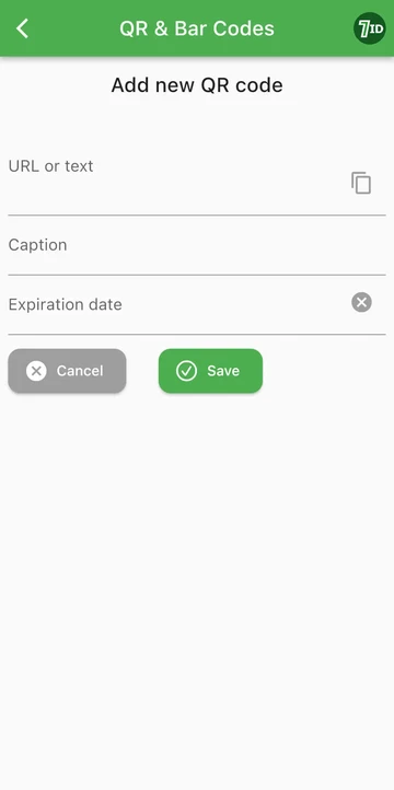 7ID 应用程序：来自 url 的 QR 代码生成器