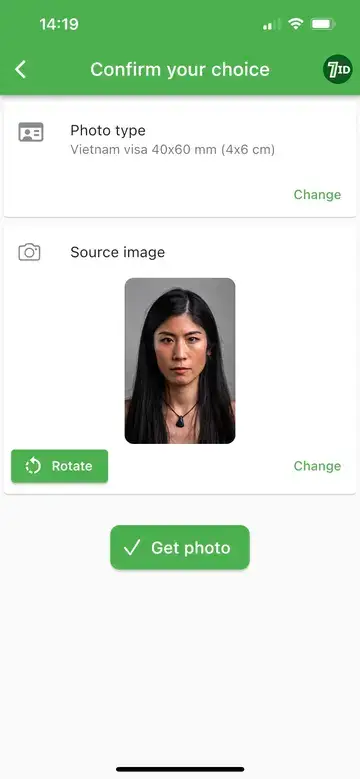 7ID: Vietnam Visa fénykép mérete